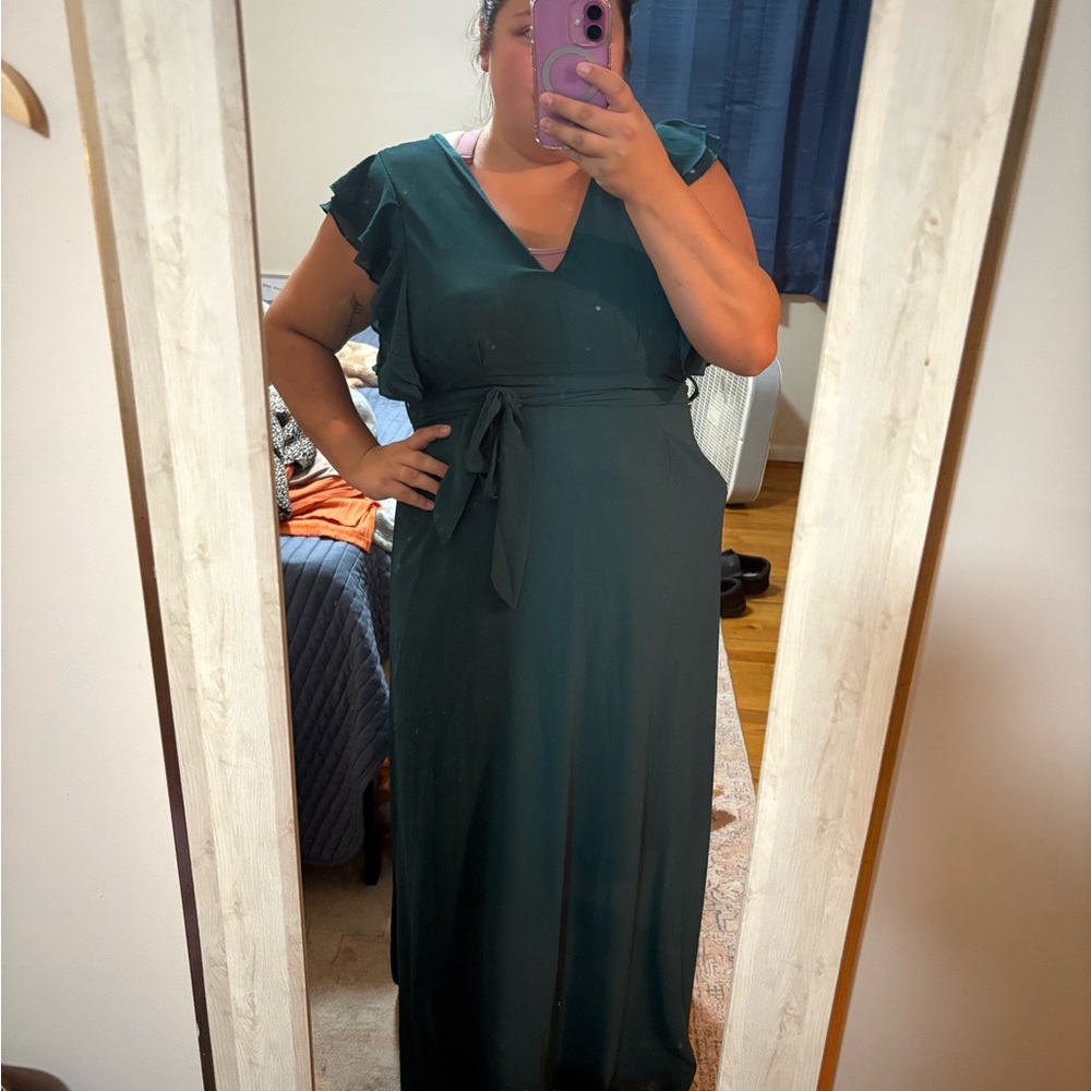 Chiffon Green Maxi Dress